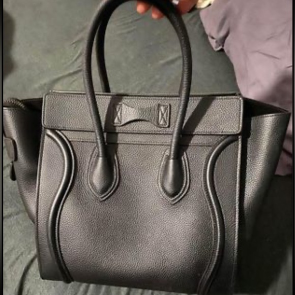 Black Celine mini calfskin luggage bag - Picture 2 of 4